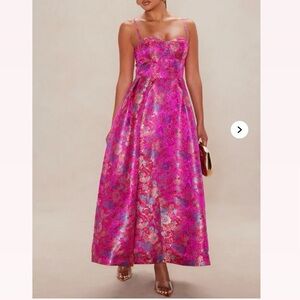 NWT Satin Floral Dress - Size XS